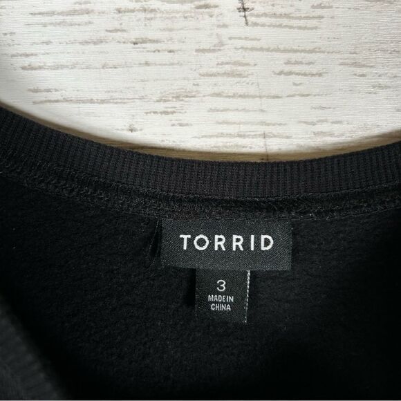 Torrid Party Gold Sequin Leopard Black Pullover Cotton Spandex Sweatshirt 3X - Picture 4 of 8